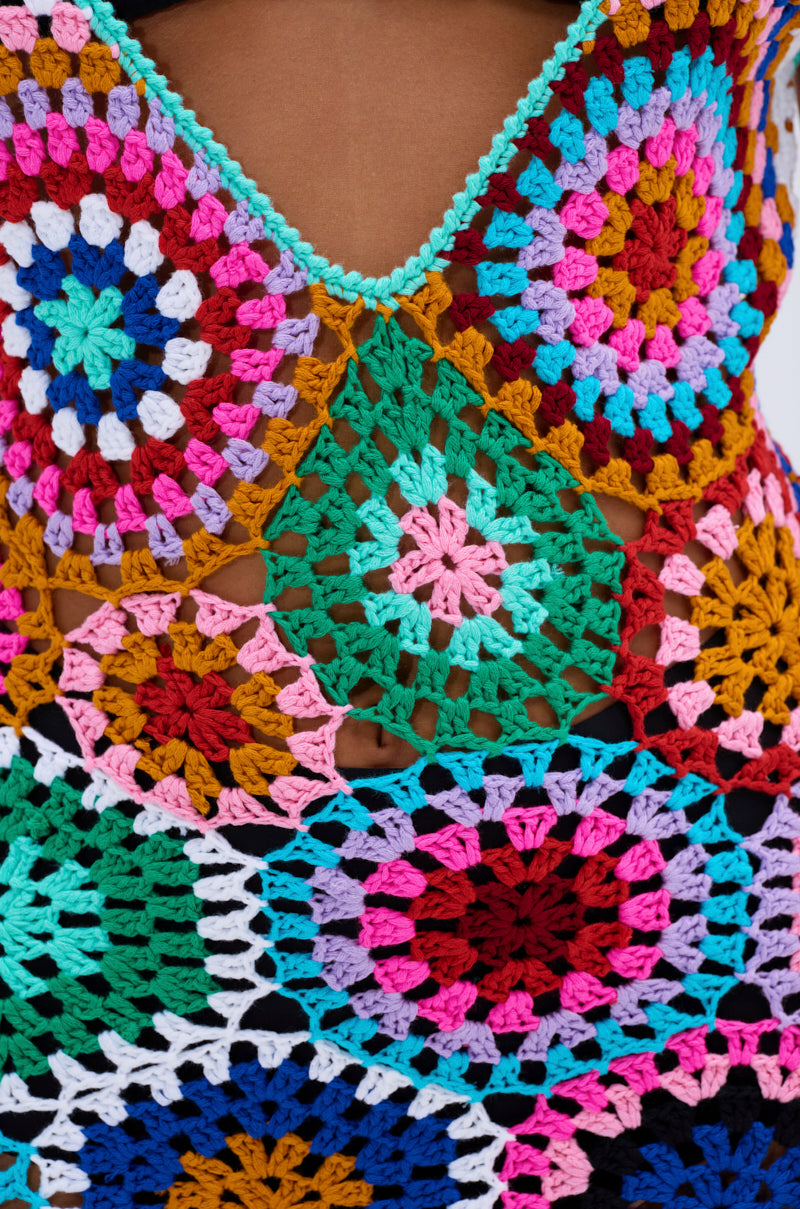 TAKE ME TO THE BEACH CROCHET MIDI DRESS