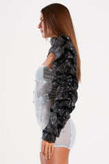 CORA CRINKLE PU BOLERO