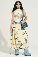 STREET STYLE ACID WASH MAXI DRESS