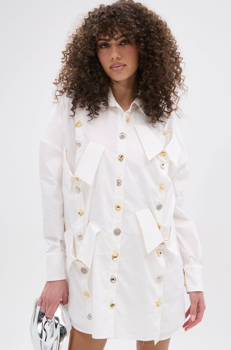 MY BOYFRIENDS SHIRT AGAIN POPLIN MINI DRESS