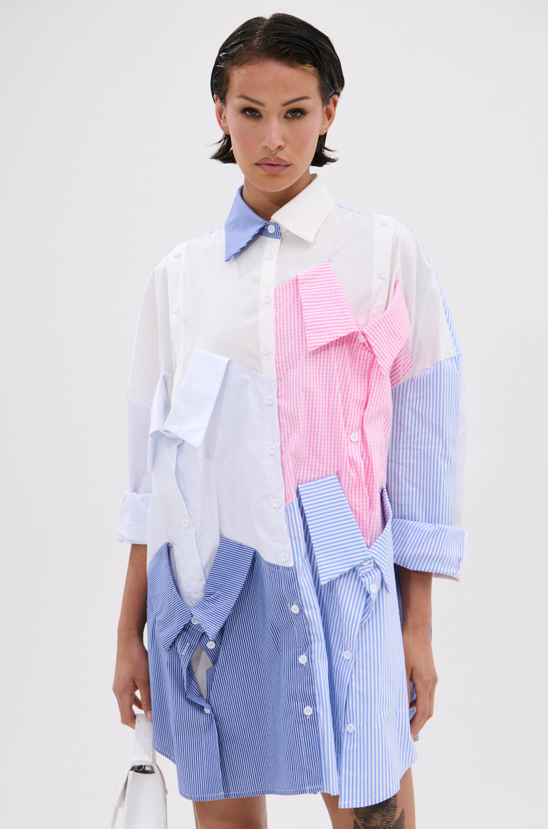 MY BOYFRIENDS SHIRT POPLIN MINI DRESS