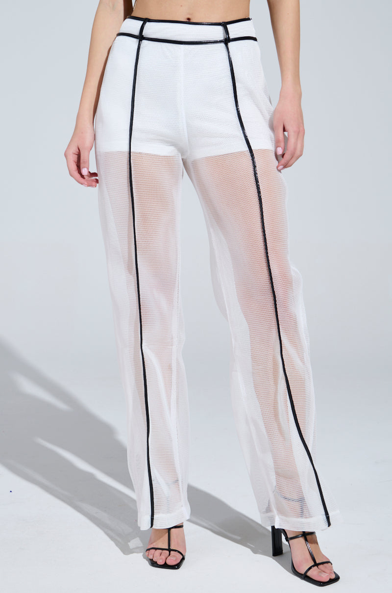 ONE TO WATCH MESH TROUSER IN WHITE