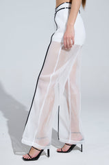 ONE TO WATCH MESH TROUSER IN WHITE
