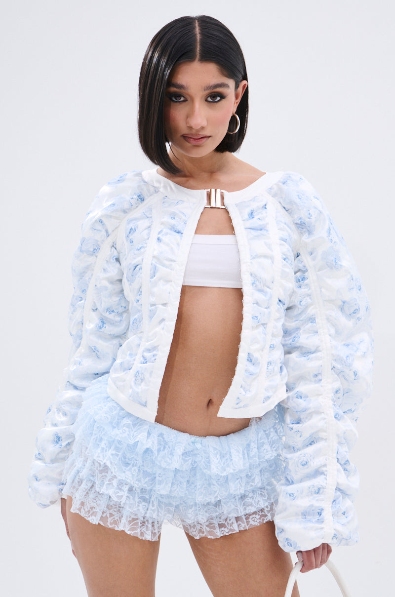 TALK TO ME NICE CORSETED JACKET IN WHITE