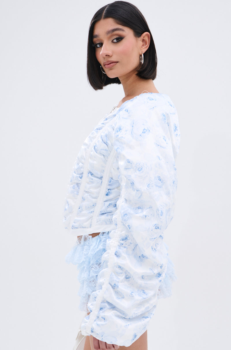 TALK TO ME NICE CORSETED JACKET IN WHITE