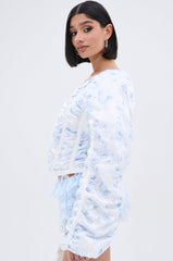 TALK TO ME NICE CORSETED JACKET IN WHITE