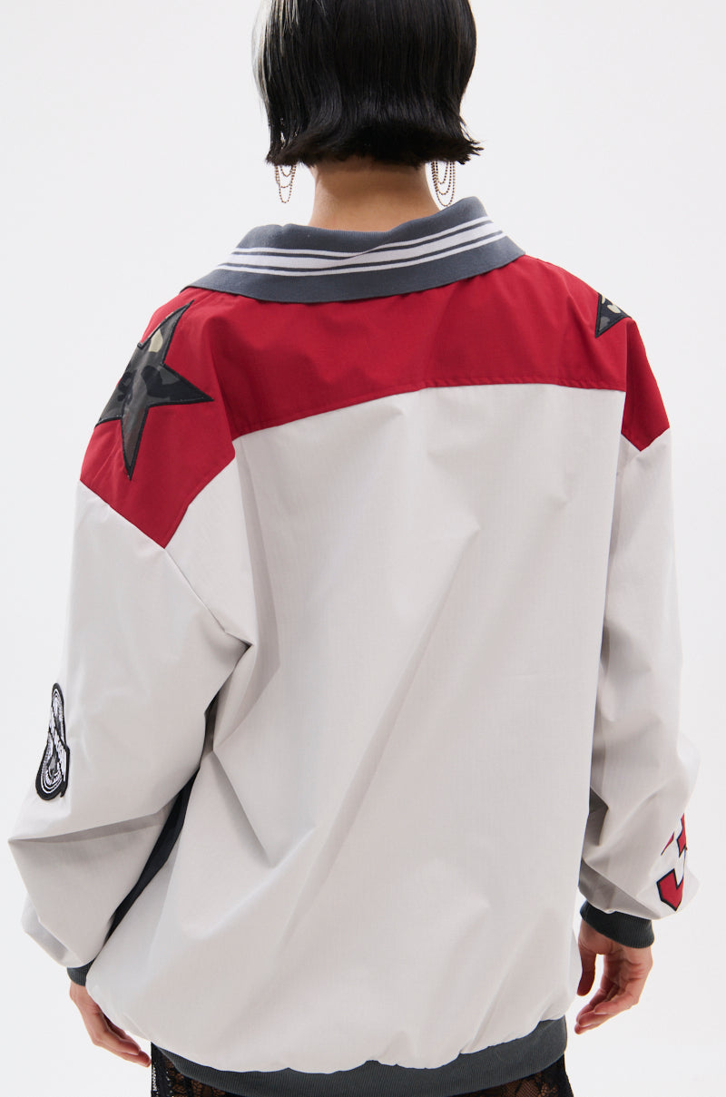 FLIP THE SWITCH PATCHWORK DETAILED JERSEY TOP