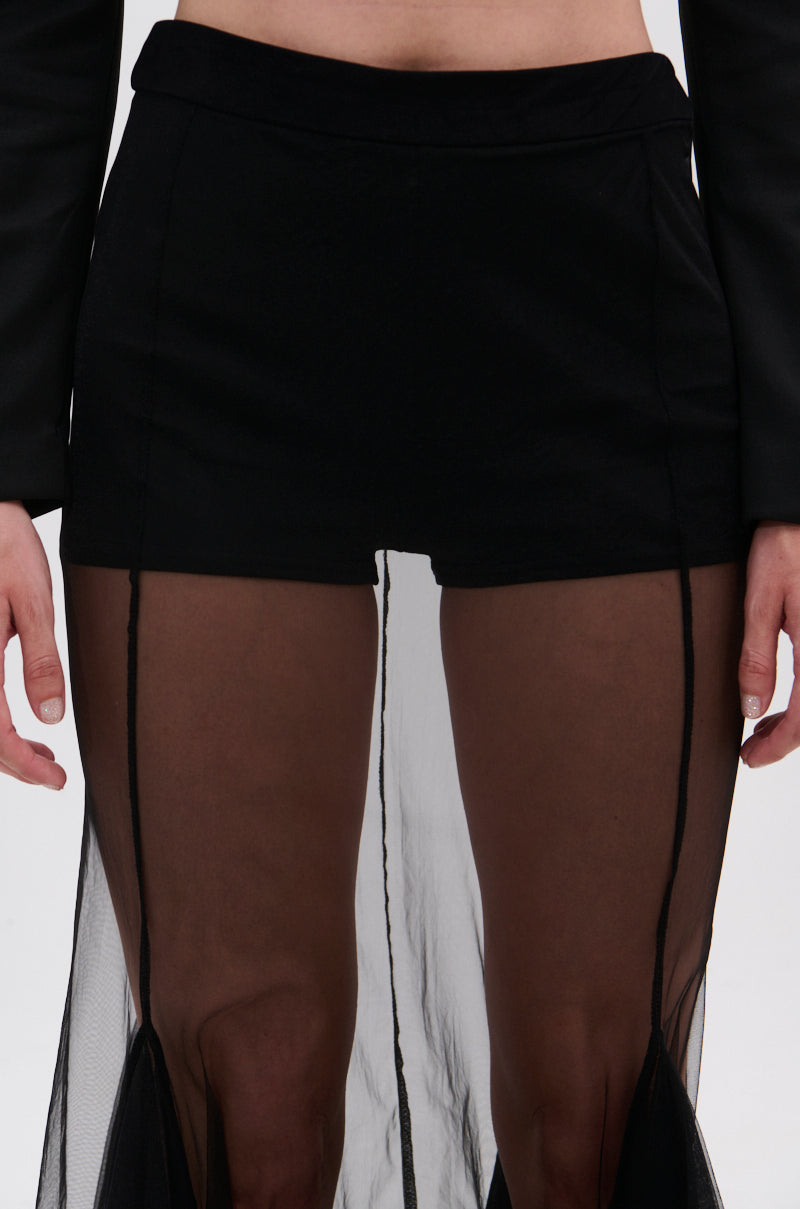 CHLOE MESH FLARE MAXI SKIRT