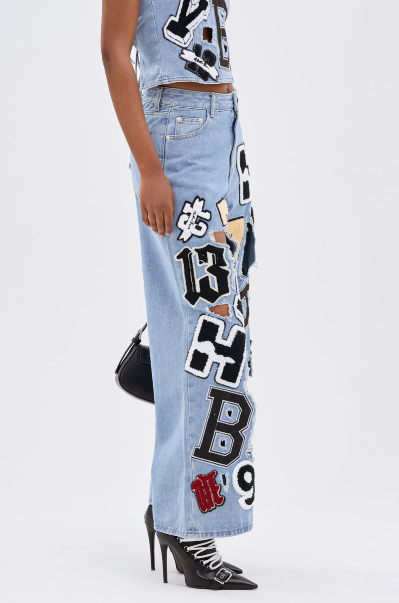 PATCH DENIM RELAXED PANT