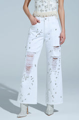 VANJA RELAXED DENIM WITH RHINESTONE