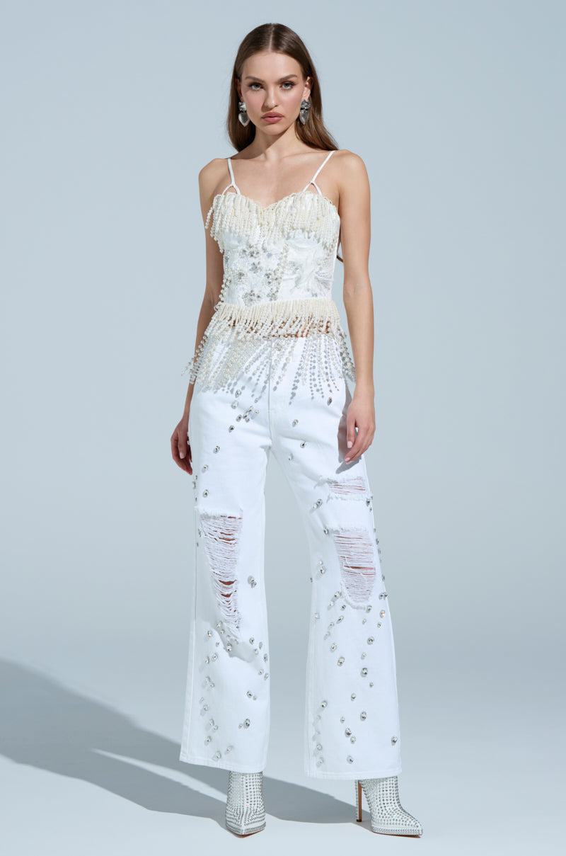 VANJA RELAXED DENIM WITH RHINESTONE