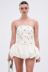 ILLUSION PU MINI DRESS WITH METAL DETAILS