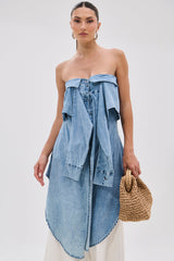 CRAZY FOR YOU DENIM BLOUSE