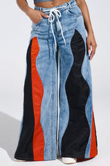 TOGETHER FOREVER DENIM PANT WITH PANELS