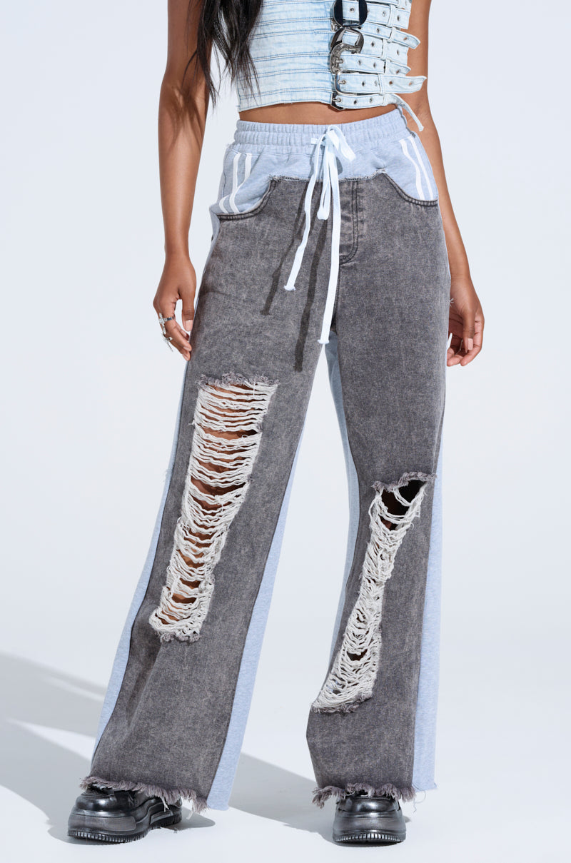 LETS GET IT GOING DISTRESSED JOGGER