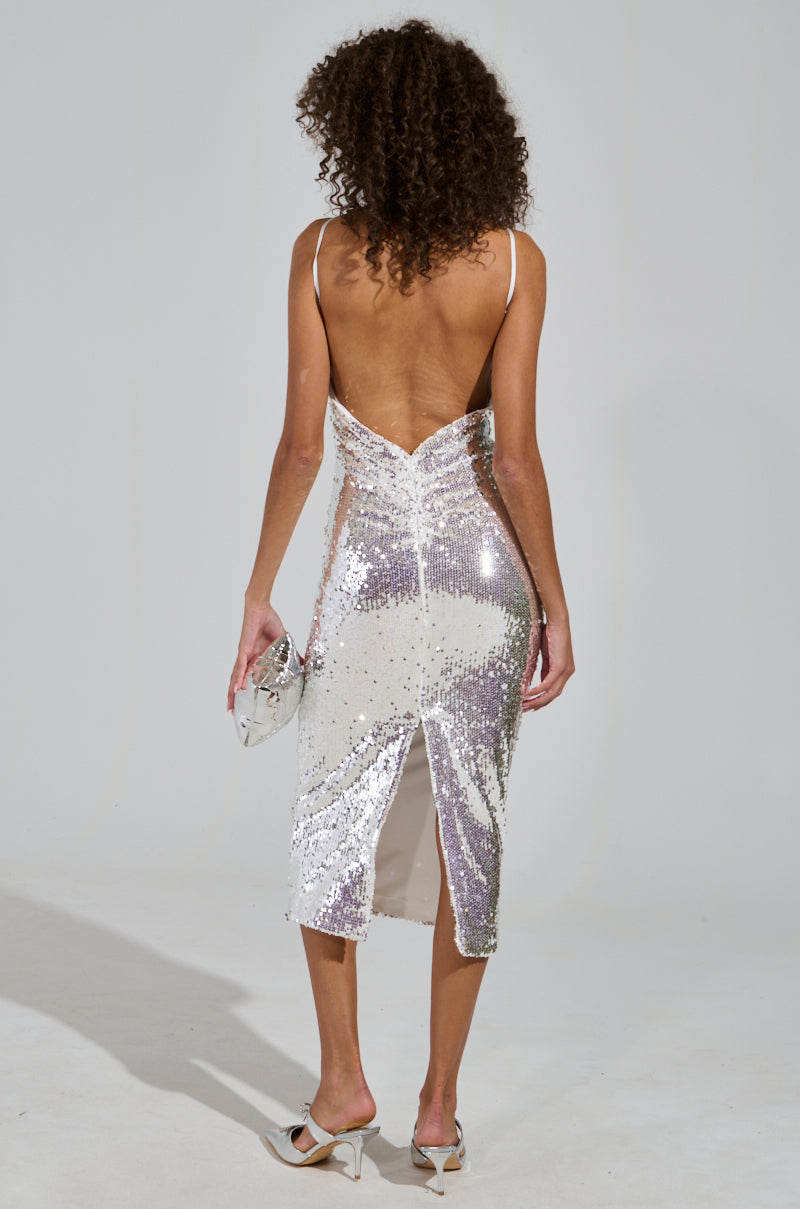 SAMANTHA SEQUIN MIDI DRESS