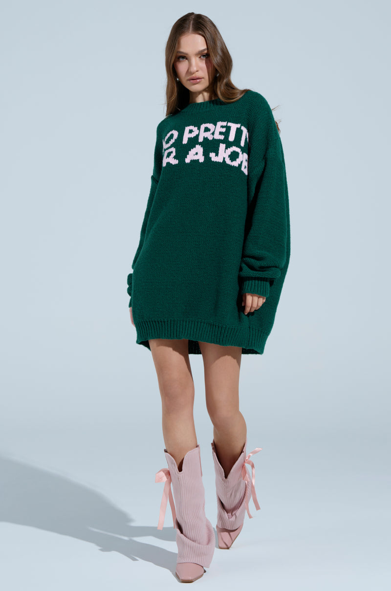 TOO PRETTY PRINTED SWEATER DRESS