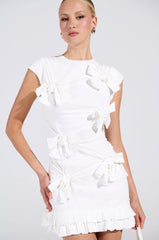 PUT A BOW ON IT LINEN MINI DRESS