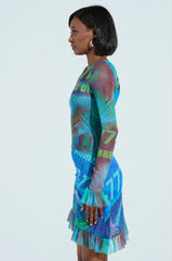 MEMBERS ONLY PRINTED MINI DRESS