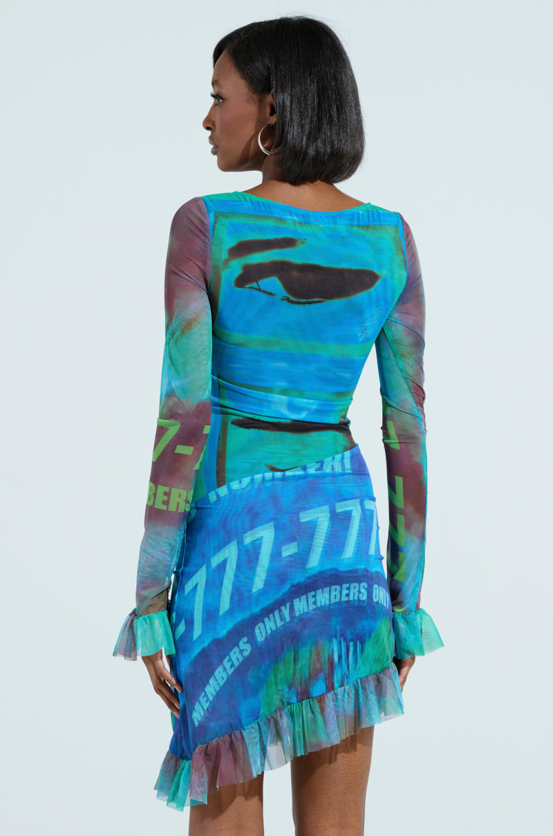 MEMBERS ONLY PRINTED MINI DRESS