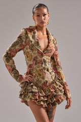 FLORAL HEAVEN TAPESTRY MINI DRESS