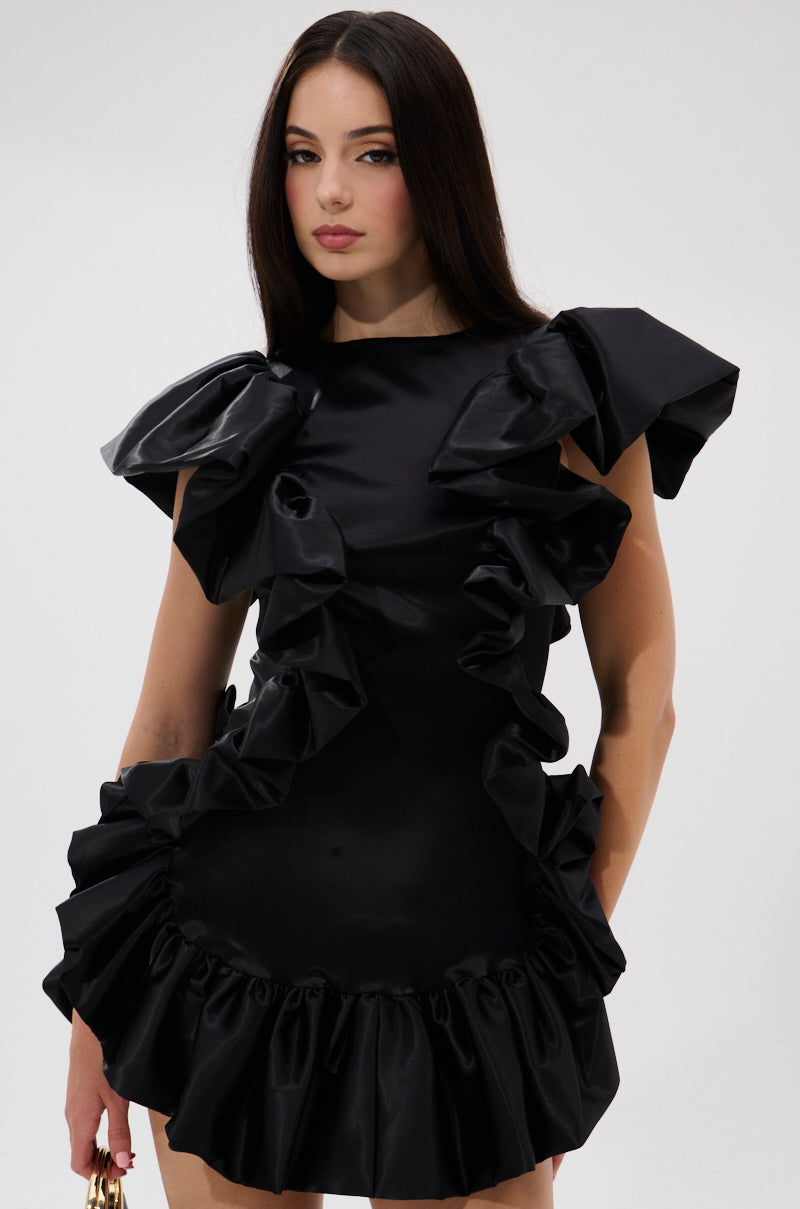 THE MOMENT IS MINE SATIN MINI DRESS