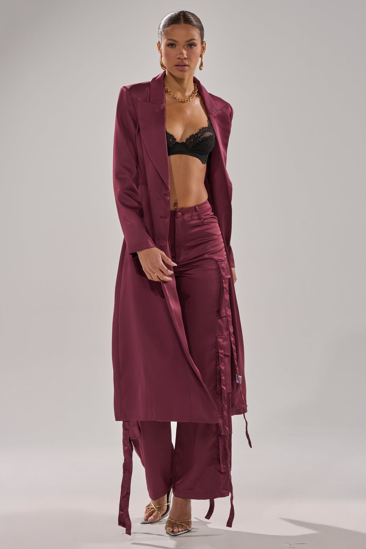 TAKE ME EVERYWHERE SATIN CARGO PANT