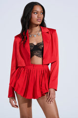 LILA CROPPED SATIN BLAZER