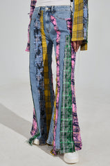 MAKING WAVES PATCHWORK FLARE DENIM