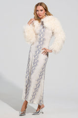 WE FOUND LOVE SNAKE MESH MAXI DRESS