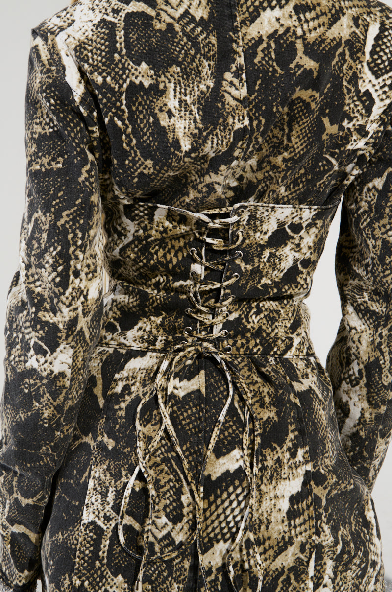 FEELIN EXOTIC SNAKE PRINT BLAZER DRESS
