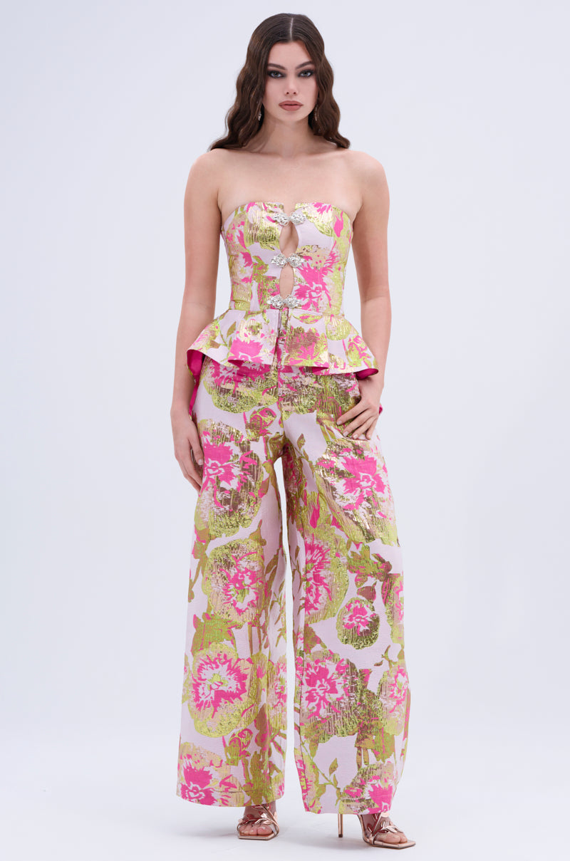 LOVELY FLORAL BROCADE TROUSER