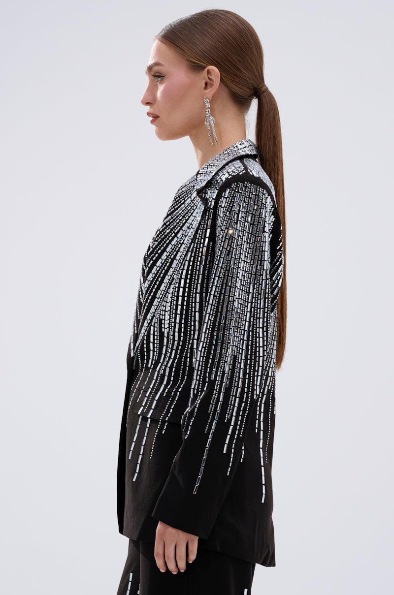 MILA EMBELLISHED BLAZER IN BLACK