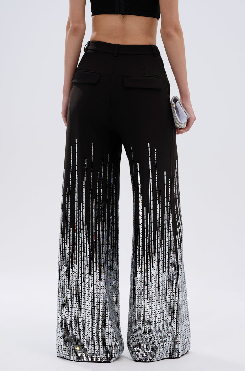 MILA EMBELLISHED FLARE PANT IN BLACK