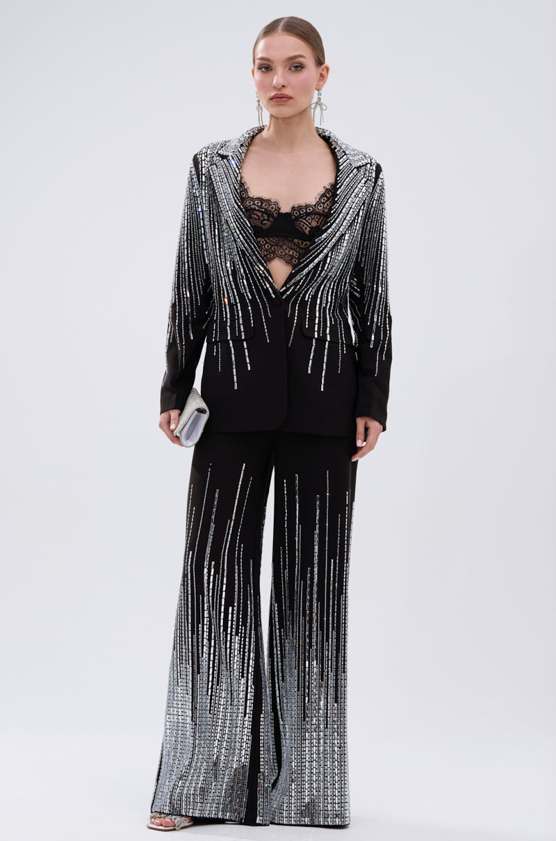 MILA EMBELLISHED FLARE PANT IN BLACK