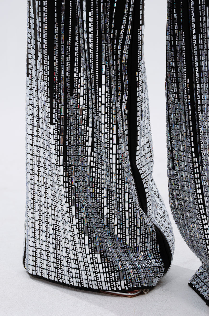 MILA EMBELLISHED FLARE PANT IN BLACK