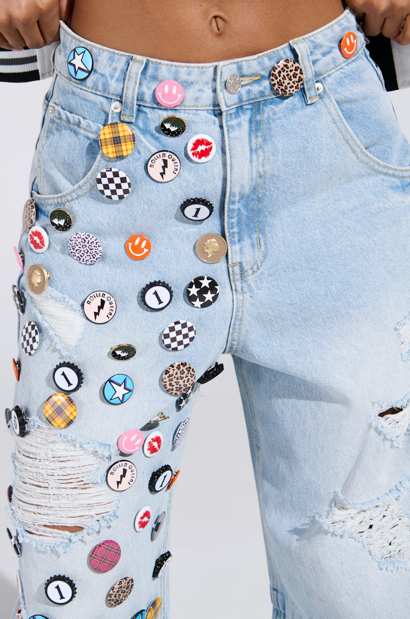 PENELOPE GRAPHIC BUTTON JEANS