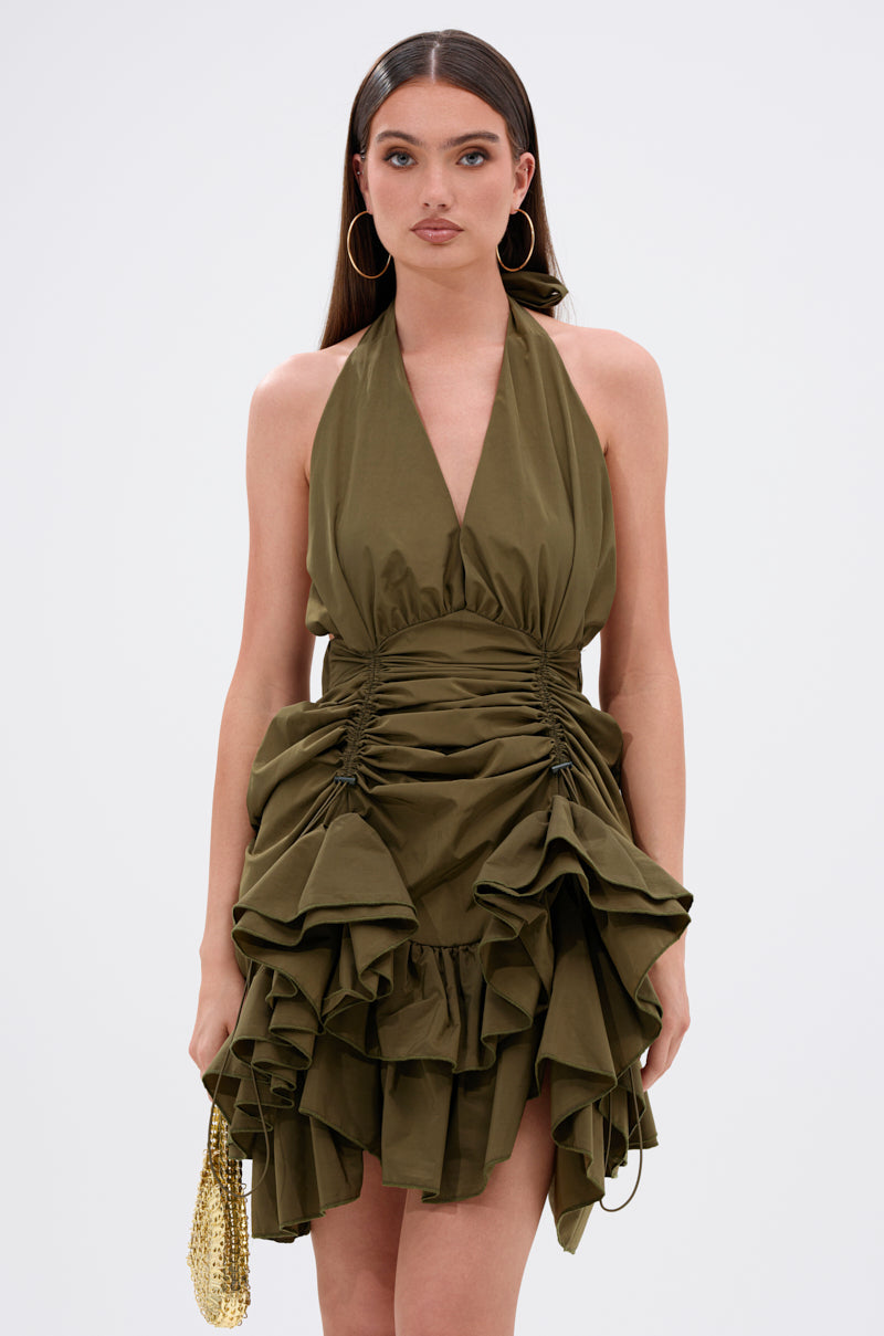 COOL GIRLS CLUB RUCHED MINI DRESS