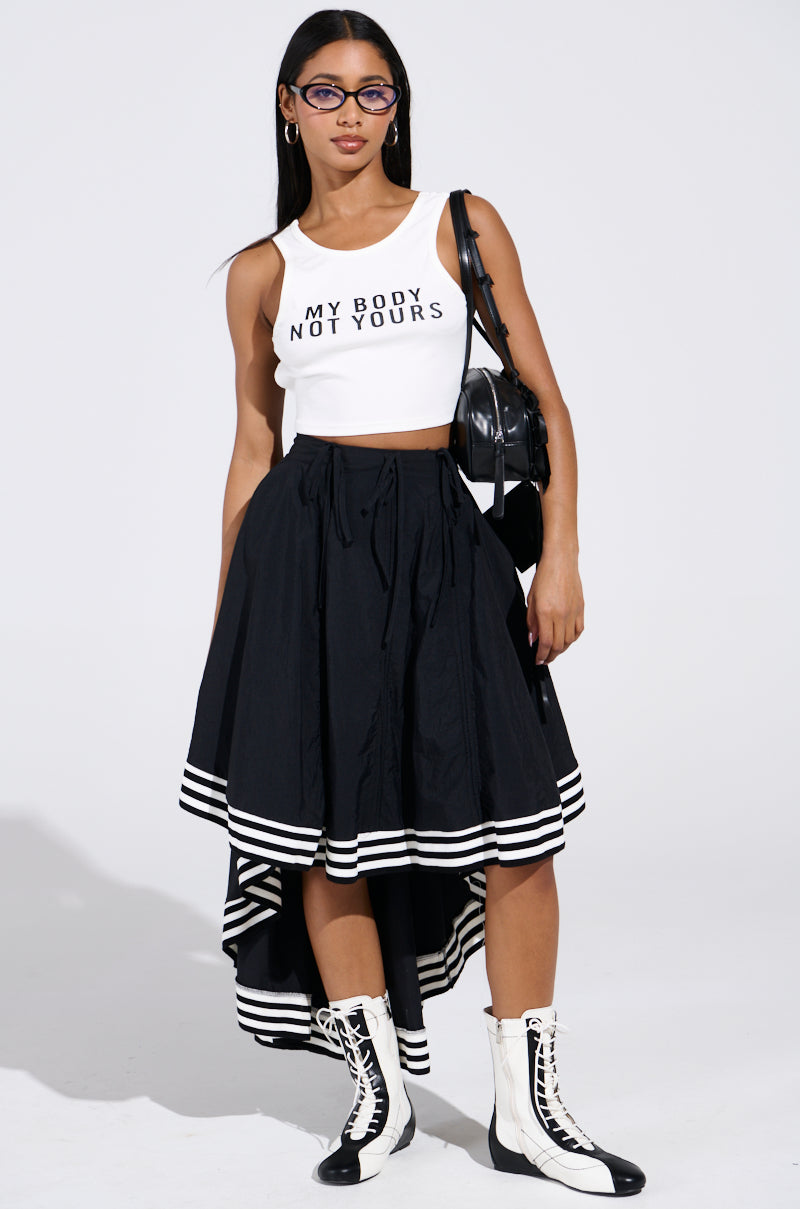 TIME IS UP MIDI SKIRT
