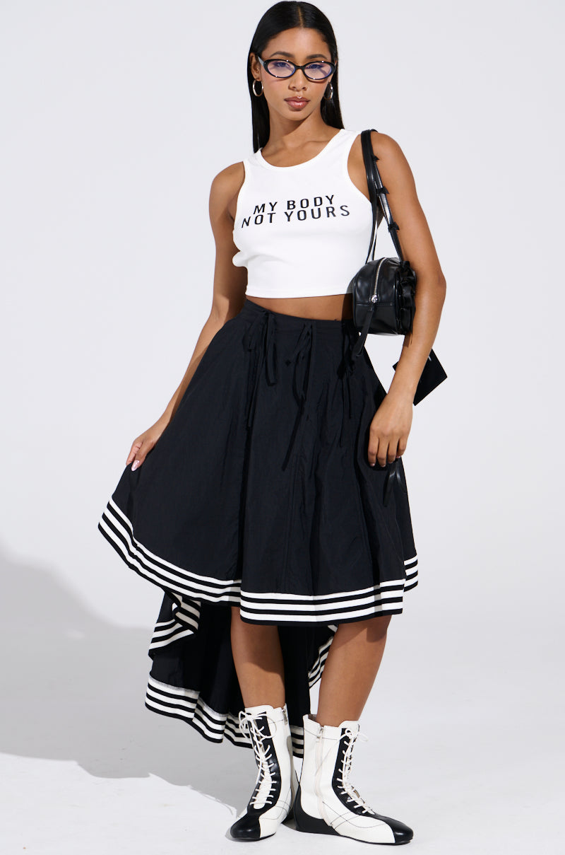TIME IS UP MIDI SKIRT