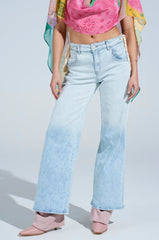 COME HANG WITH ME WIDE LEG DENIM PANT WITH TIES