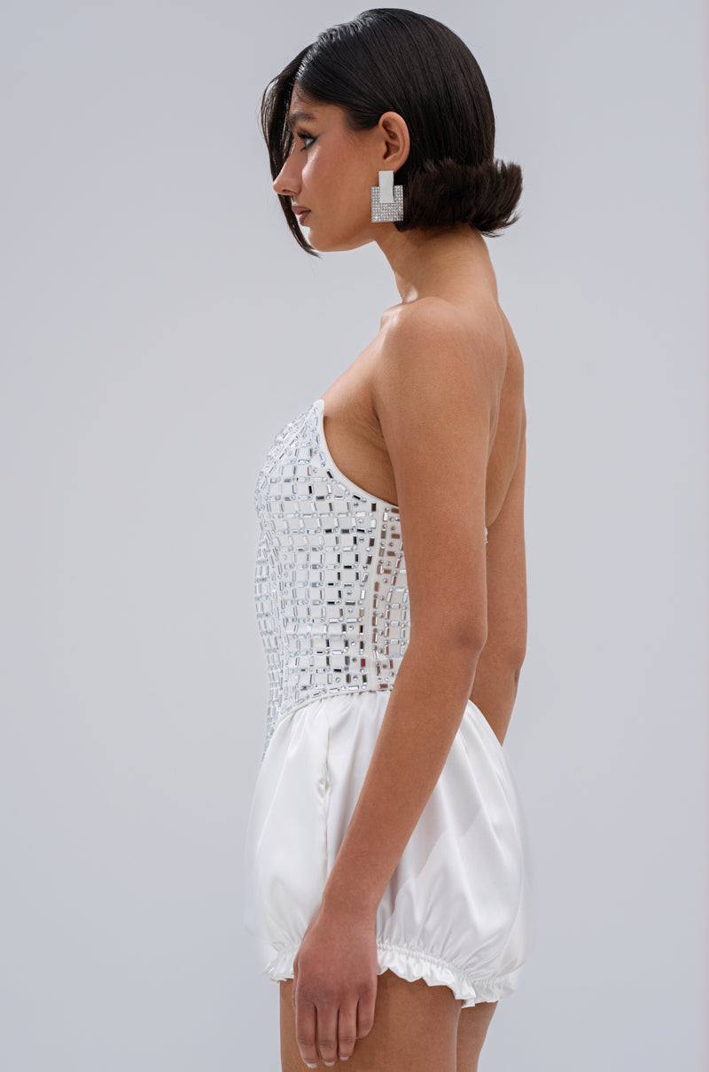WHITE HOT EMBELLISHED CORSET