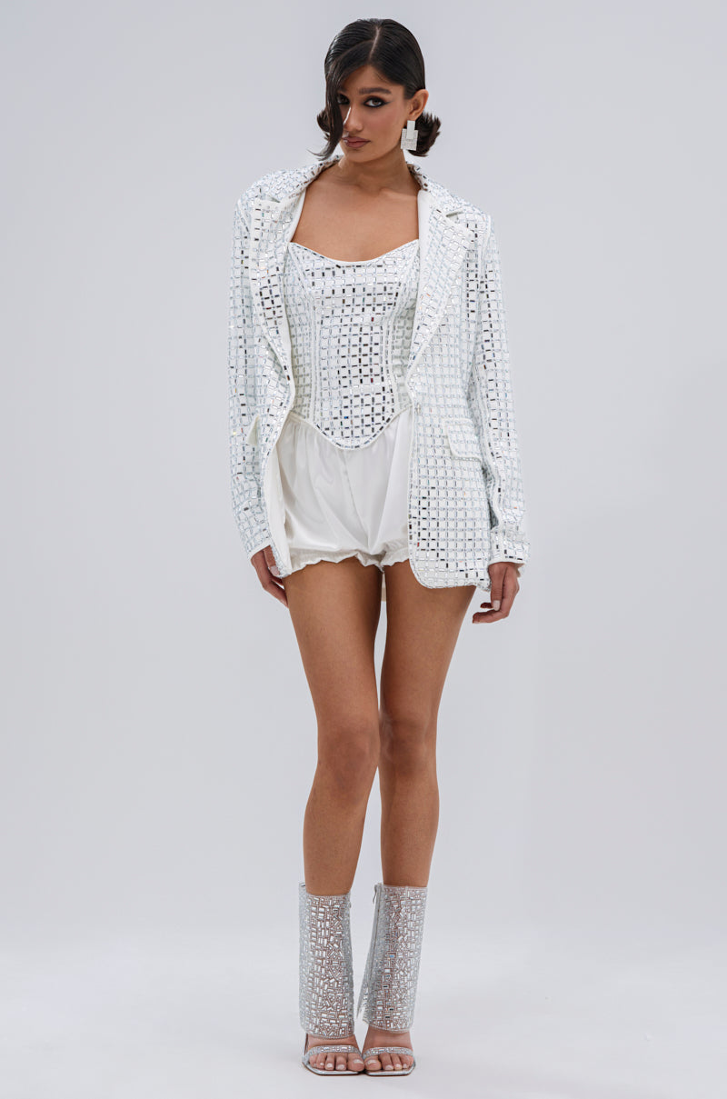 WHITE HOT EMBELLISHED CORSET