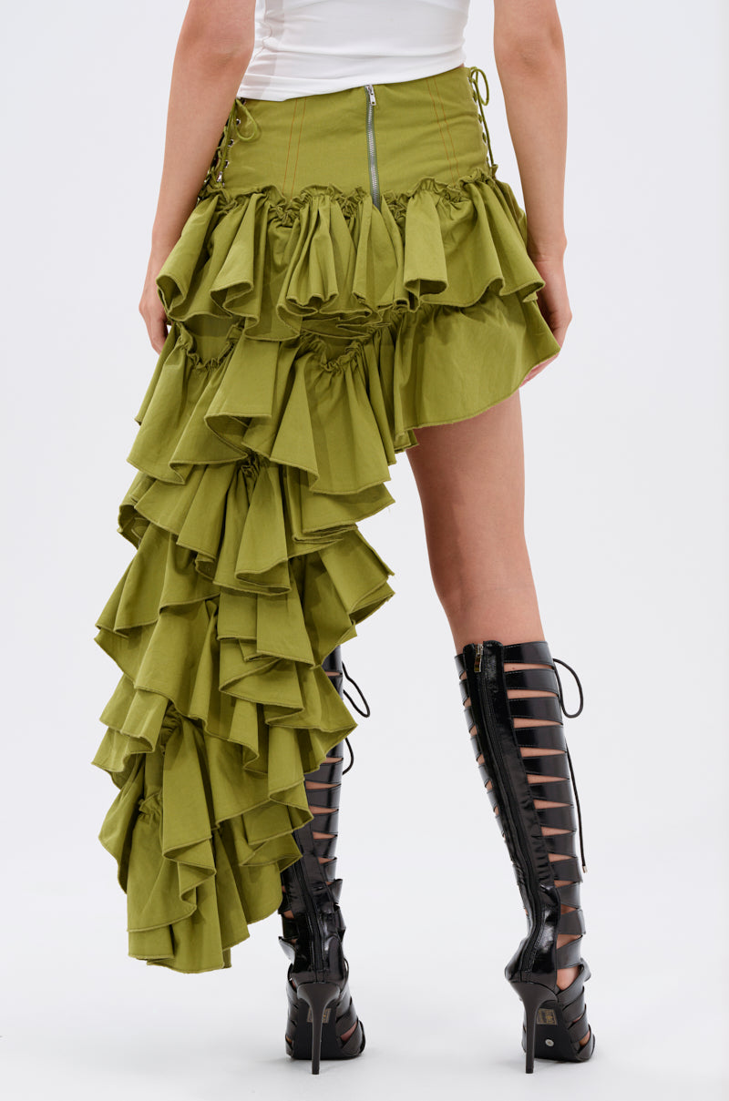 CLAIRE HIGH LOW RUFFLE SKIRT