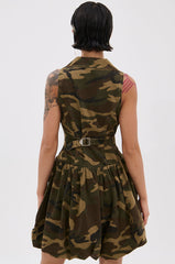 KELLY CAMO DENIM MINI DRESS