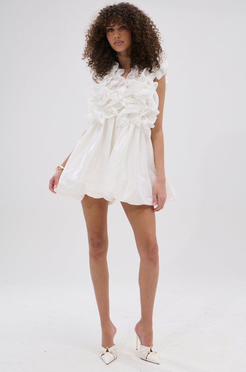 BORN TO STAND OUT RUFFLE MINI DRESS