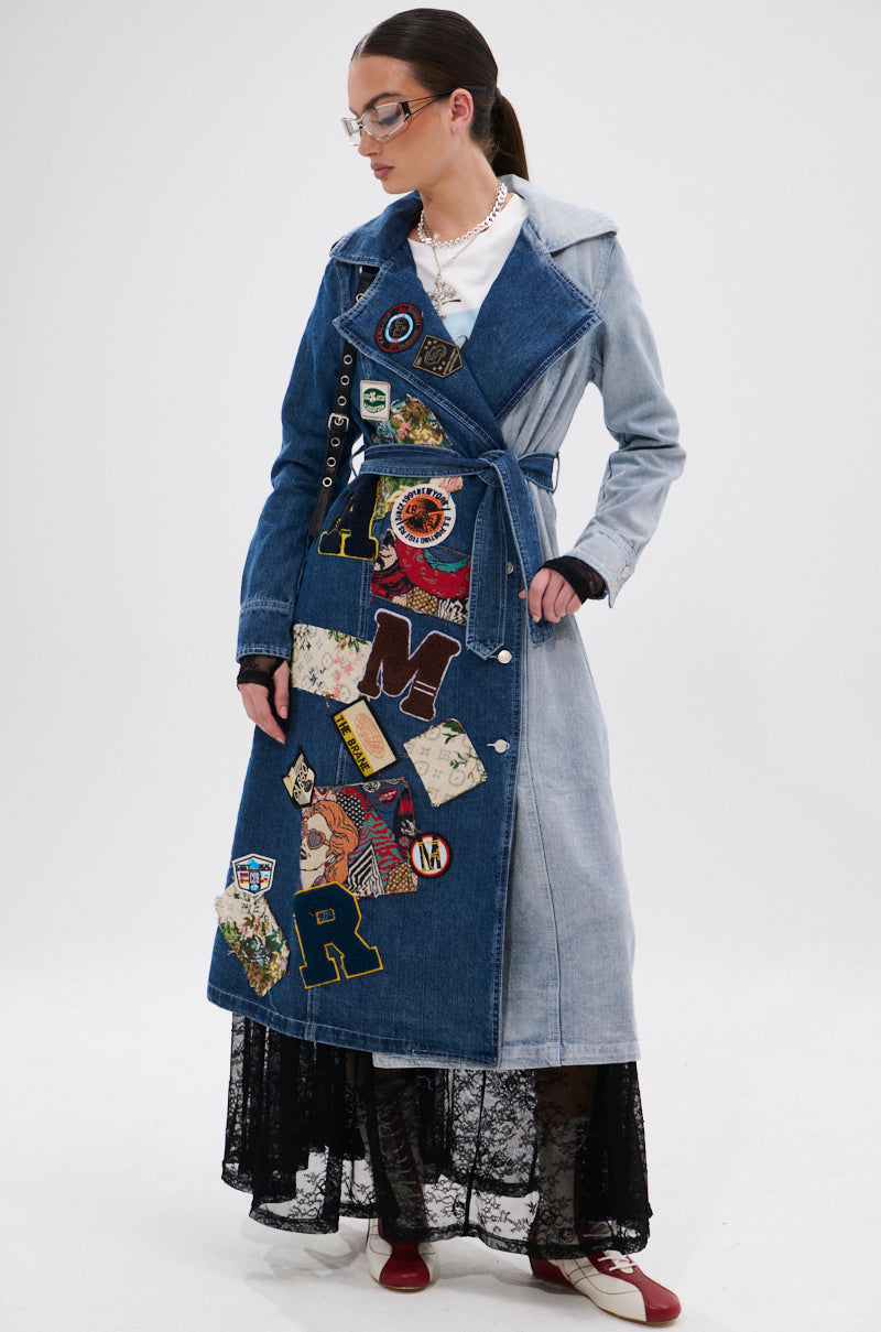 MILA PATCH DENIM TRENCH