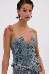 ON POINT PLAID EMBELLISHED CORSET