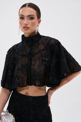 QUEEN B LACE BUTTON DOWN