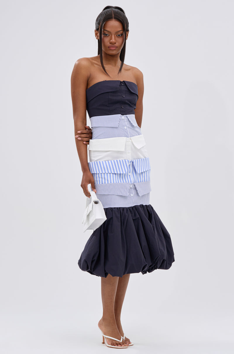 LOST IN THE CITY LAYERED POPLIN MIDI DRESS